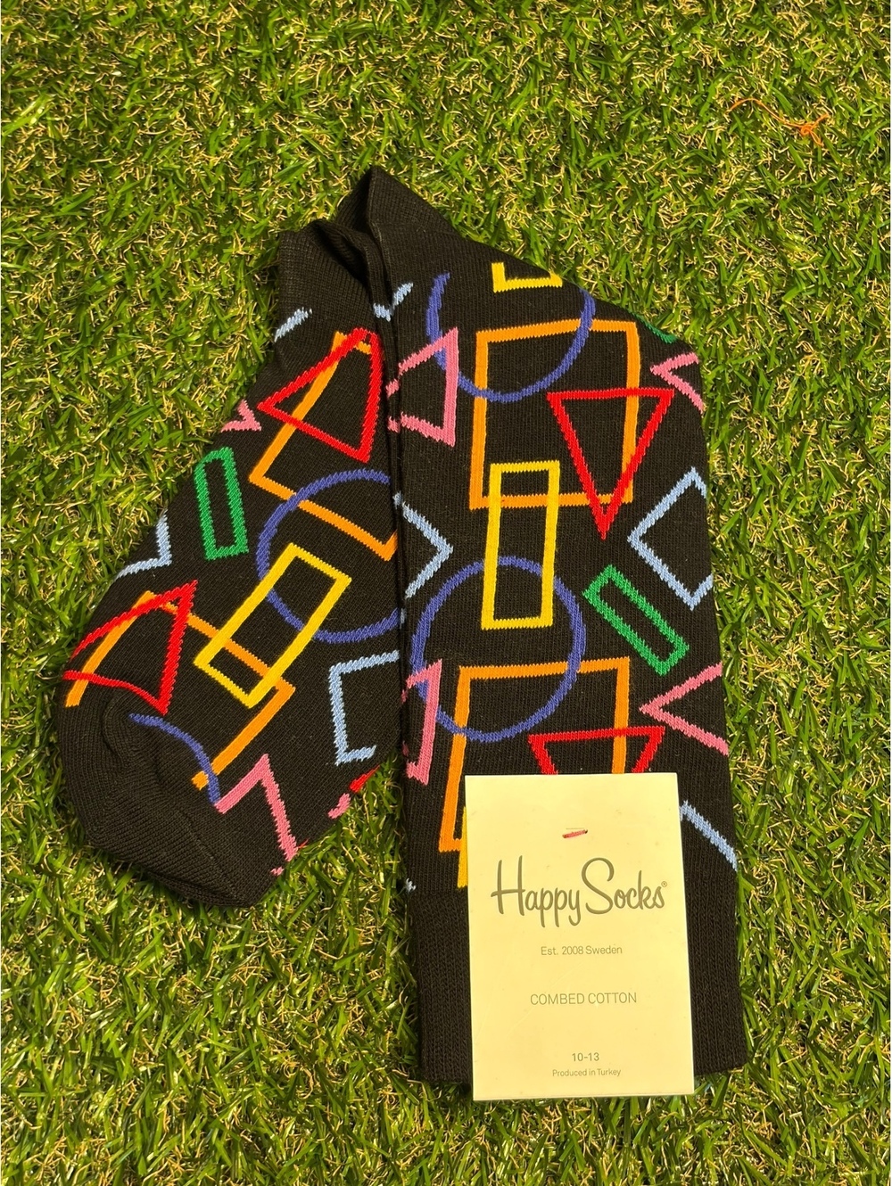 Happy Socks Combed Cotton Geometric Pattern Socks Size 10-13